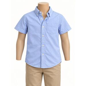 Wonder Nation Boys Light Blue Oxford Button Down Shirt Size XS 4-5 Short Sleeve